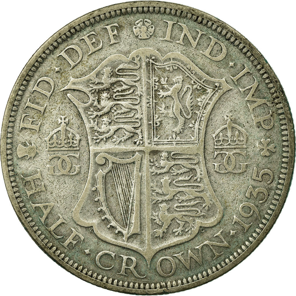 Coin, Great Britain, George V, 1/2 Crown, 1935, VF(20-25), Silver, KM:835