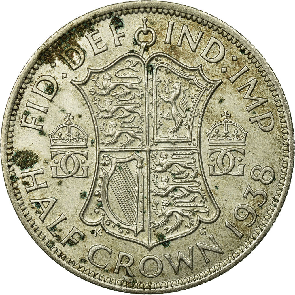 Coin, Great Britain, George VI, 1/2 Crown, 1938, EF(40-45), Silver, KM:856