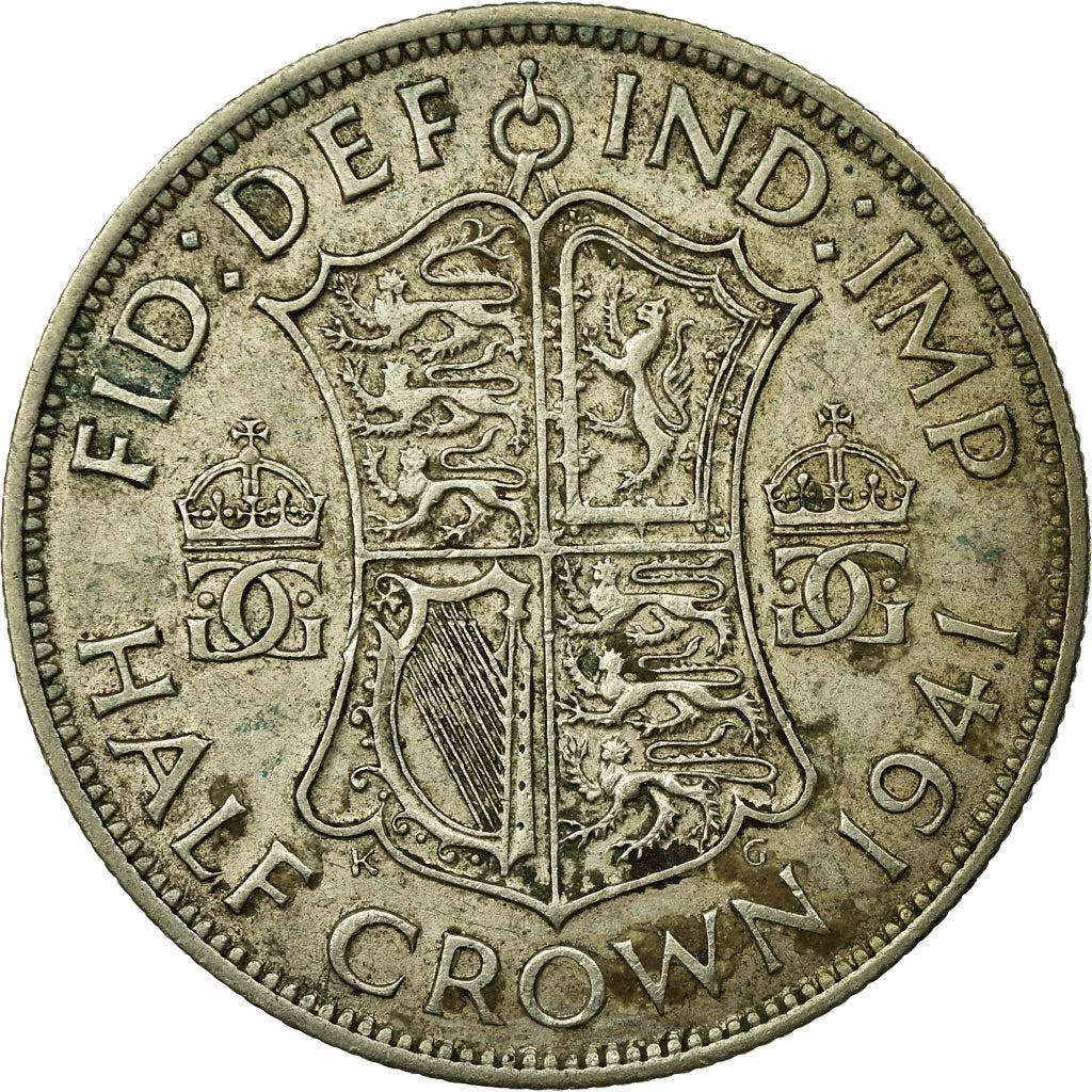 Coin, Great Britain, George VI, 1/2 Crown, 1941, EF(40-45), Silver, KM:856