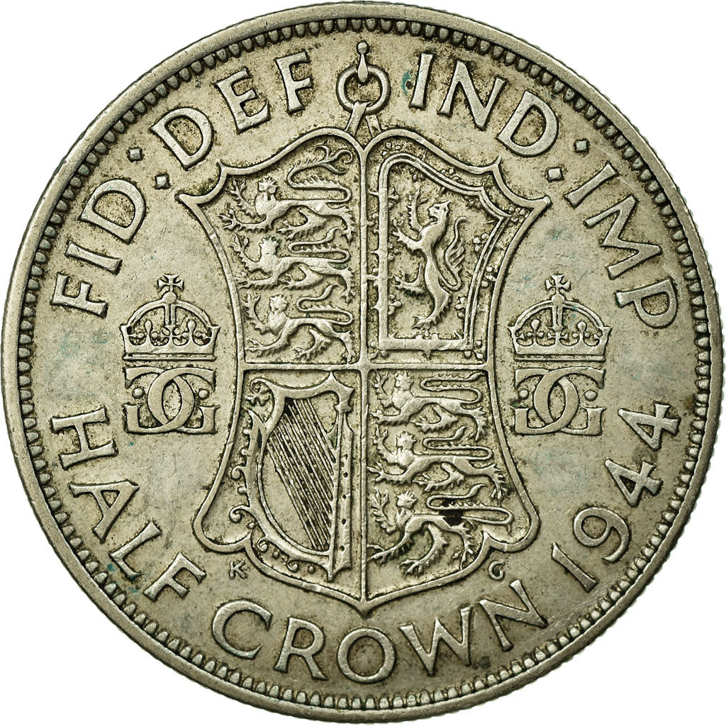 Coin, Great Britain, George VI, 1/2 Crown, 1944, EF(40-45), Silver, KM:856