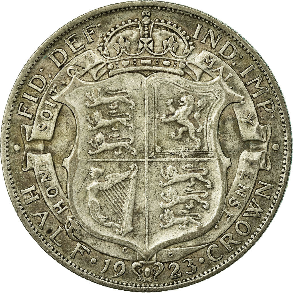 Coin, Great Britain, George V, 1/2 Crown, 1923, VF(20-25), Silver, KM:818.2