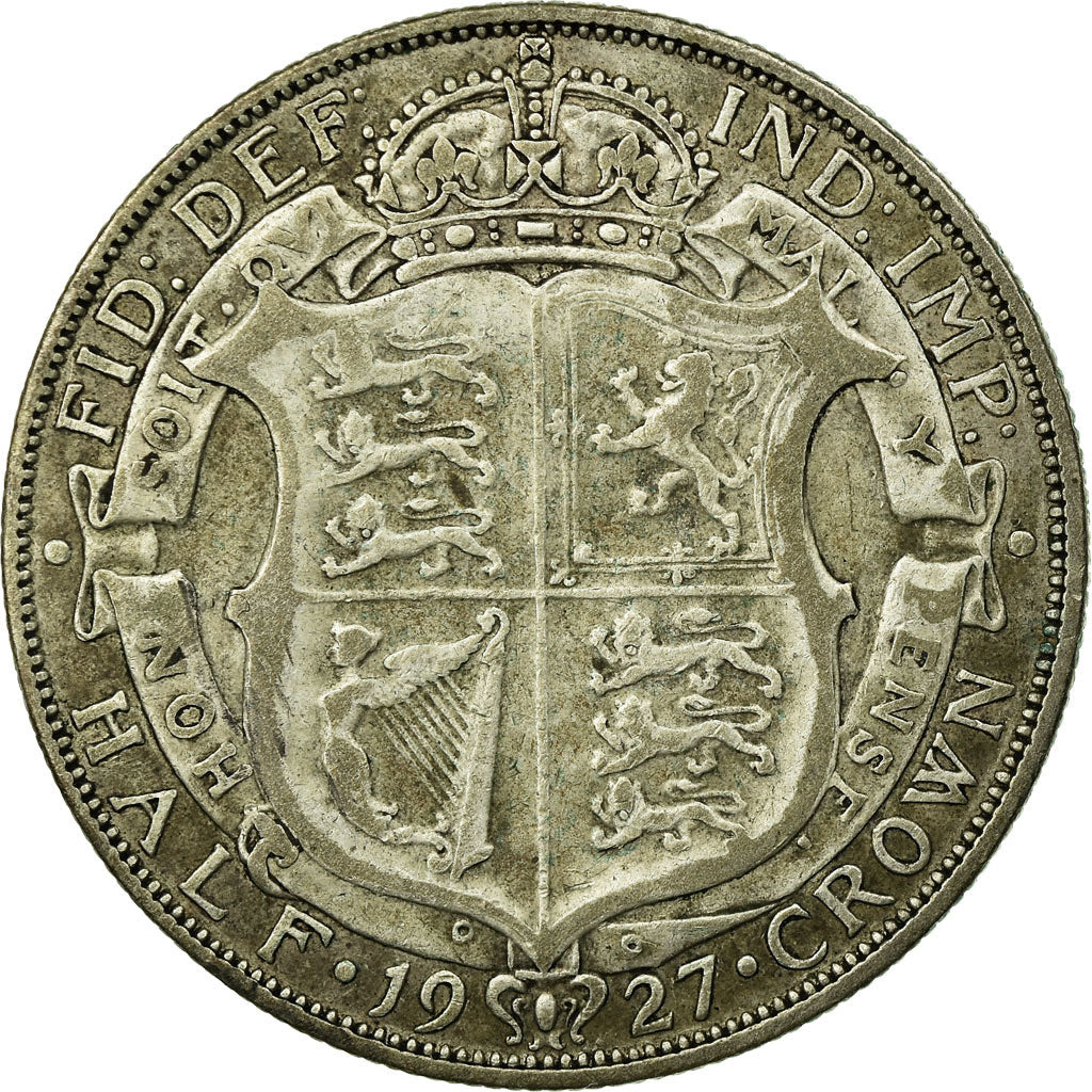 Coin, Great Britain, George V, 1/2 Crown, 1927, VF(20-25), Silver, KM:830