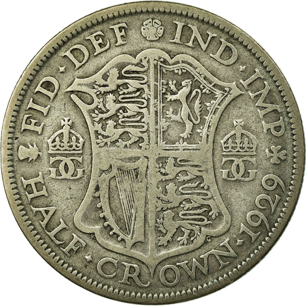 Coin, Great Britain, George V, 1/2 Crown, 1929, VF(20-25), Silver, KM:835