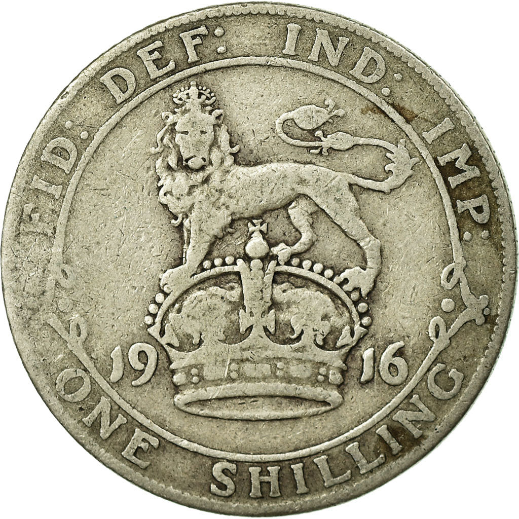 Coin, Great Britain, George V, Shilling, 1916, VF(20-25), Silver, KM:816