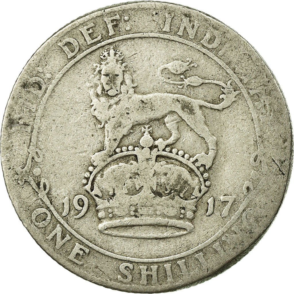 Coin, Great Britain, George V, Shilling, 1917, VF(20-25), Silver, KM:816