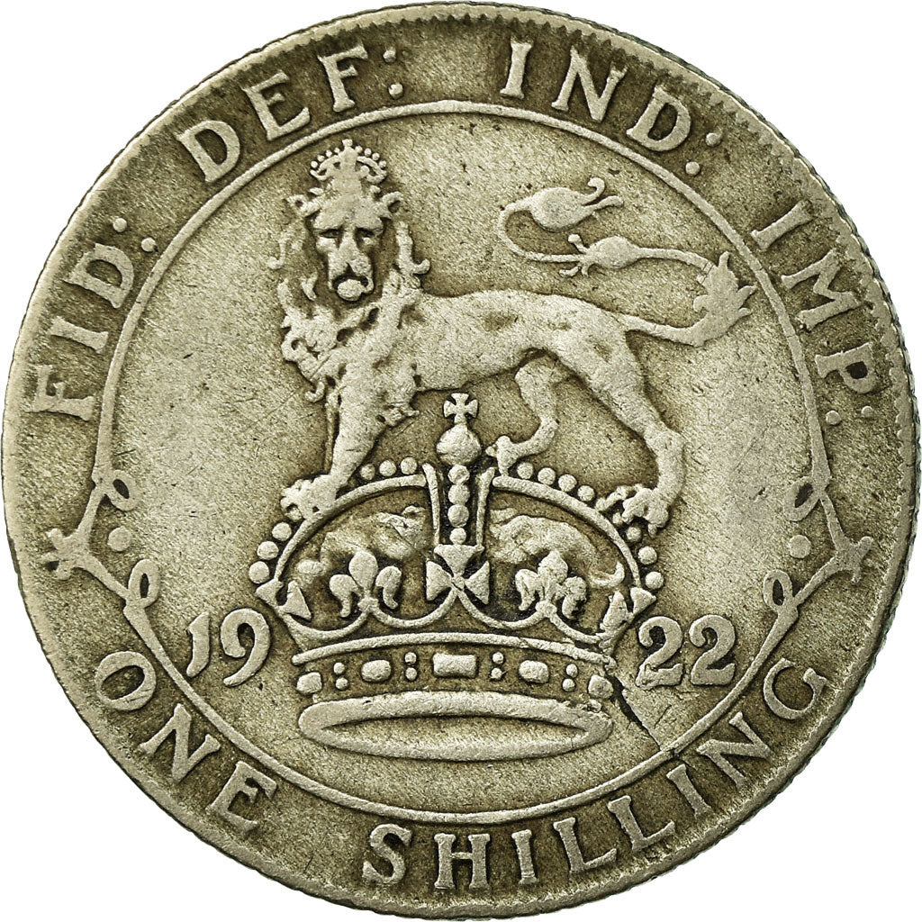 Coin, Great Britain, George V, Shilling, 1922, VF(20-25), Silver, KM:816a