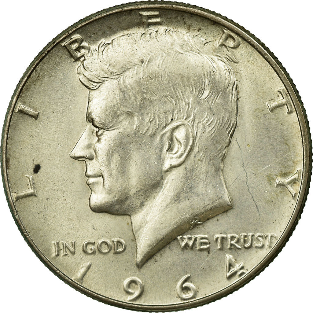 Coin, United States, Kennedy Half Dollar, Half Dollar, 1964, U.S. Mint