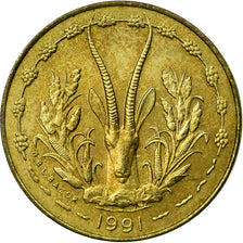 Coin, West African States, 5 Francs, 1991, Paris, EF(40-45)