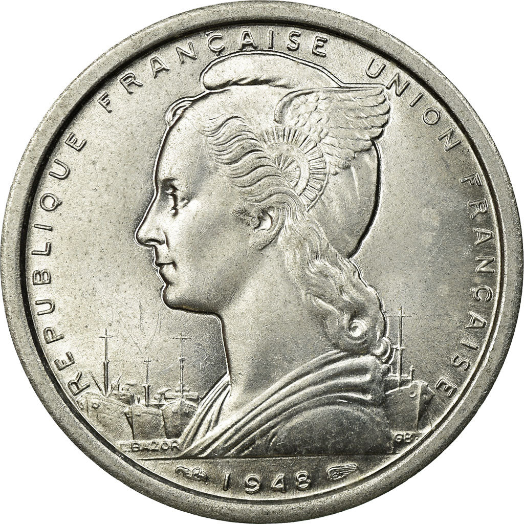 Monnaie, Afrique-Équatoriale française, 2 Francs, 1948, Paris, SUP, Aluminium