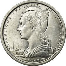 Monnaie, Afrique-Équatoriale française, 2 Francs, 1948, Paris, SUP, Aluminium