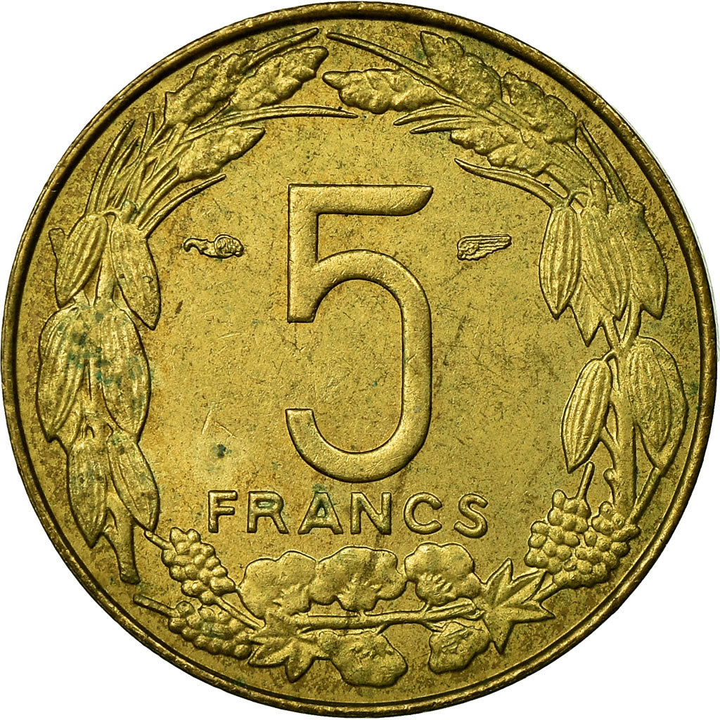 Coin, Cameroon, 5 Francs, 1958, EF(40-45), Aluminum-Bronze, KM:10