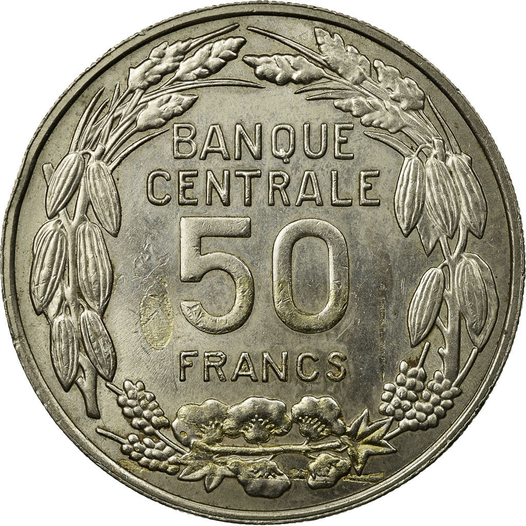 Coin, Cameroon, 50 Francs, 1960, Paris, EF(40-45), Copper-nickel, KM:13