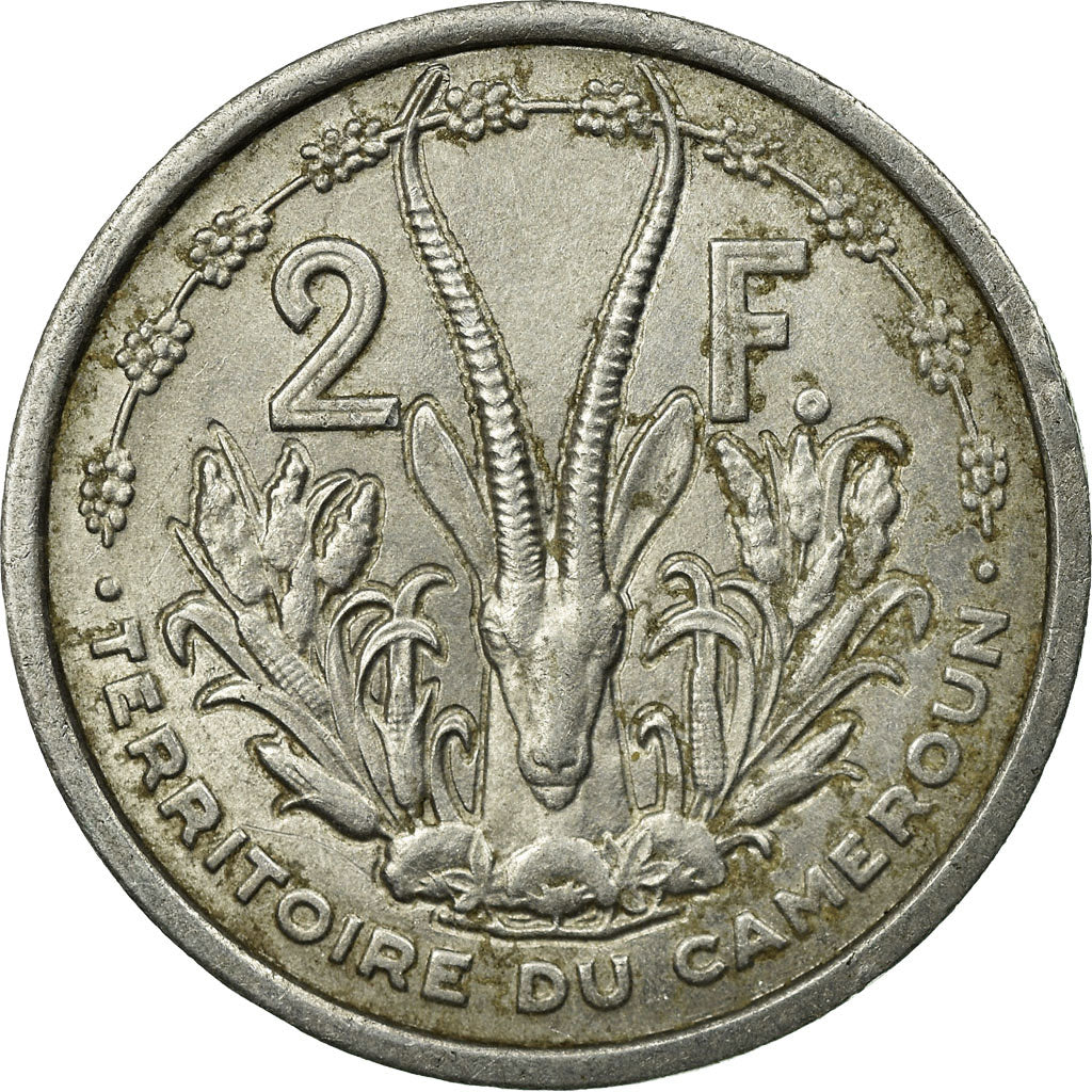 Coin, Cameroon, 2 Francs, 1948, Paris, EF(40-45), Aluminum, KM:9