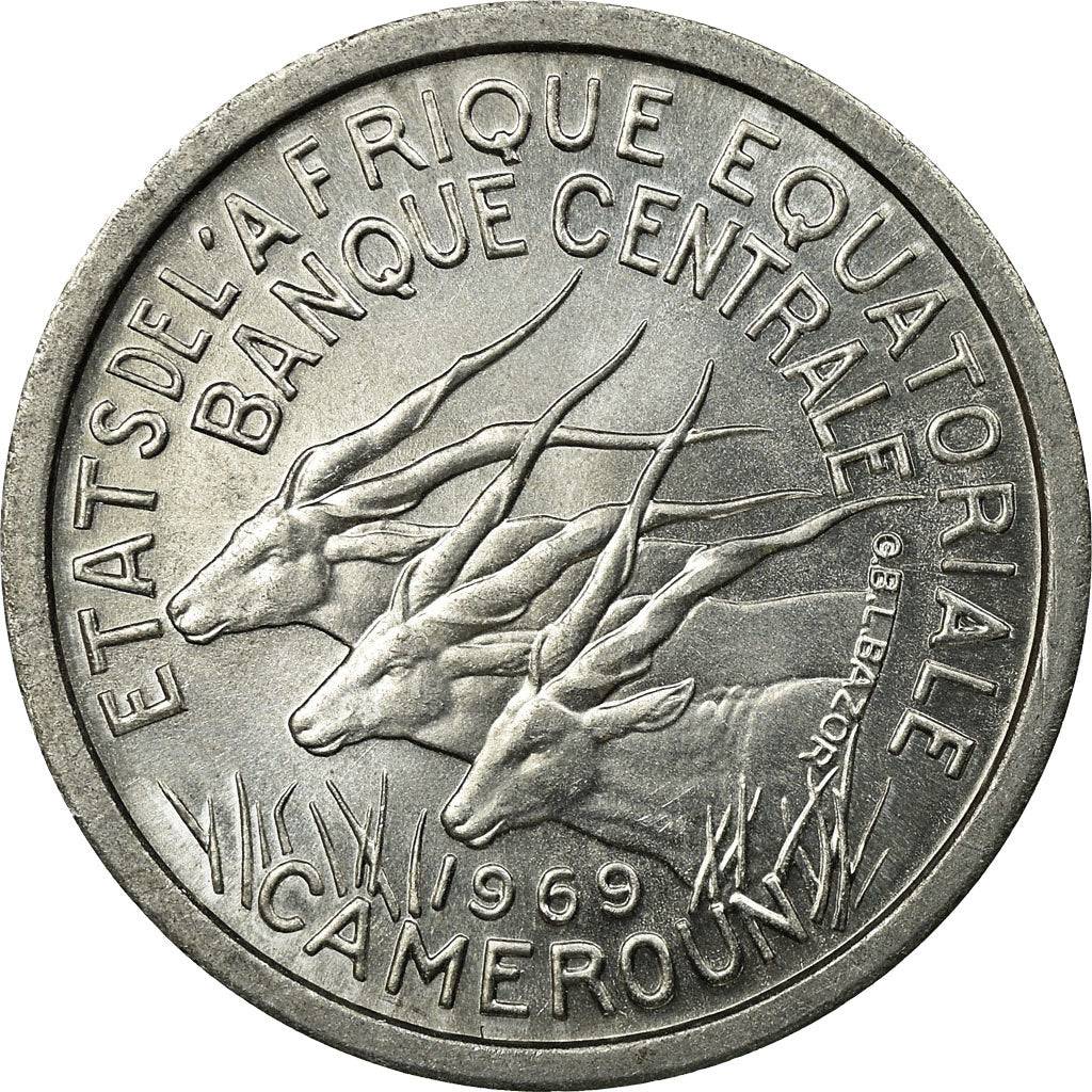 Münze, Äquatorial Afrikanische Staaten, Franc, 1969, Paris, VZ, Aluminium