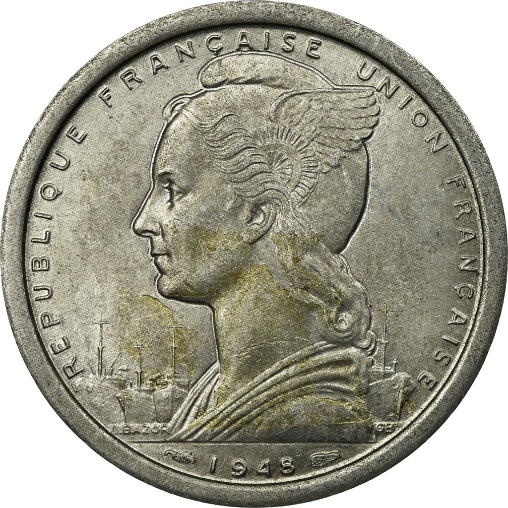 Coin, Togo, 2 Francs, 1948, Paris, EF(40-45), Aluminum, KM:5