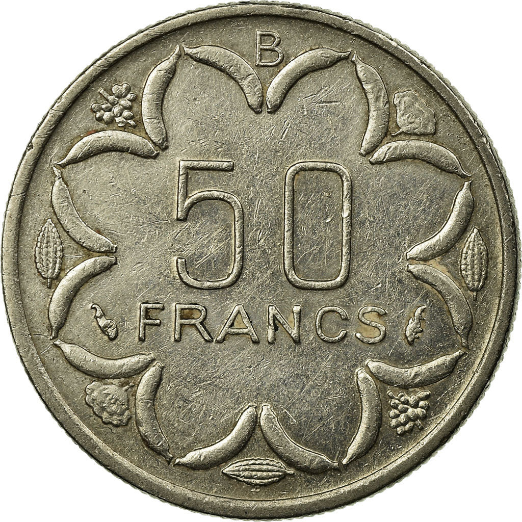 Monnaie, États de l'Afrique centrale, 50 Francs, 1977, Paris, TTB, Nickel