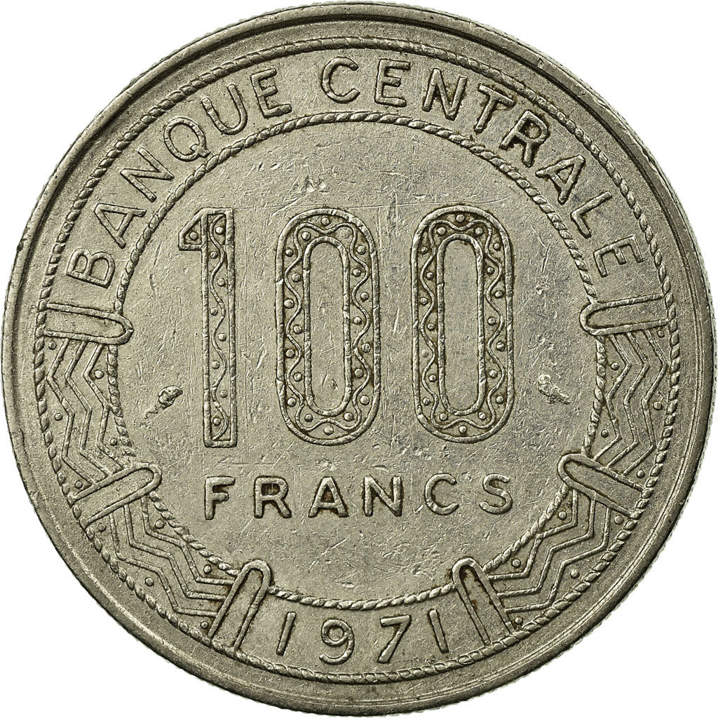 Coin, Gabon, 100 Francs, 1971, Paris, EF(40-45), Nickel, KM:12