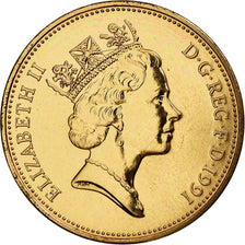 Coin, Great Britain, Elizabeth II, 2 Pence, 1991, MS(63), Bronze, KM:936