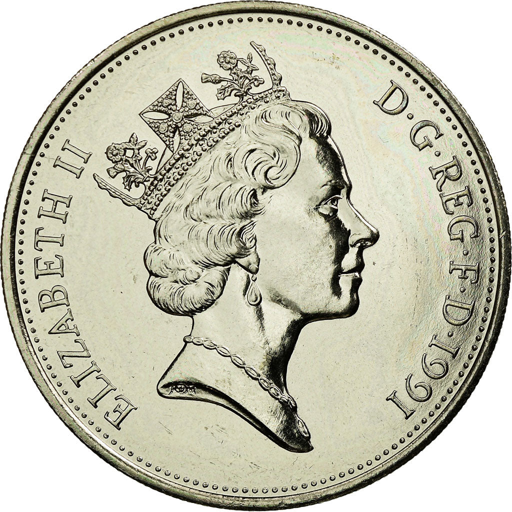 Coin, Great Britain, Elizabeth II, 10 Pence, 1991, MS(63), Copper-nickel, KM:938