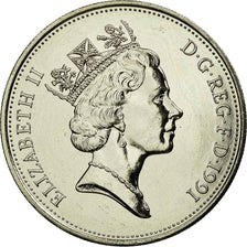 Coin, Great Britain, Elizabeth II, 10 Pence, 1991, MS(63), Copper-nickel, KM:938