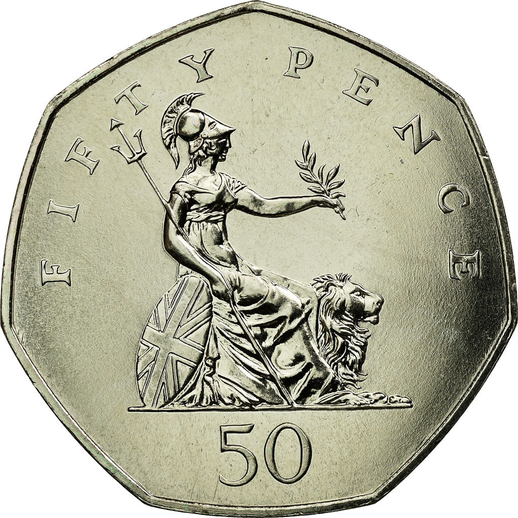 Coin, Great Britain, Elizabeth II, 50 Pence, 1991, MS(63), Copper-nickel