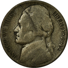 Moneta, Stati Uniti, Jefferson Nickel, 5 Cents, 1942, U.S. Mint, Philadelphia