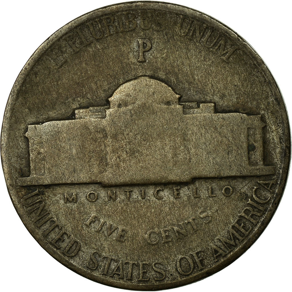 Moneta, Stati Uniti, Jefferson Nickel, 5 Cents, 1942, U.S. Mint, Philadelphia