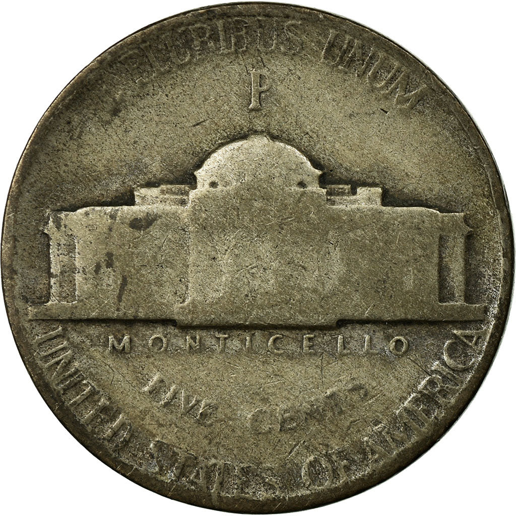 Monnaie, États-Unis, Jefferson Nickel, 5 Cents, 1944, U.S. Mint, Philadelphie