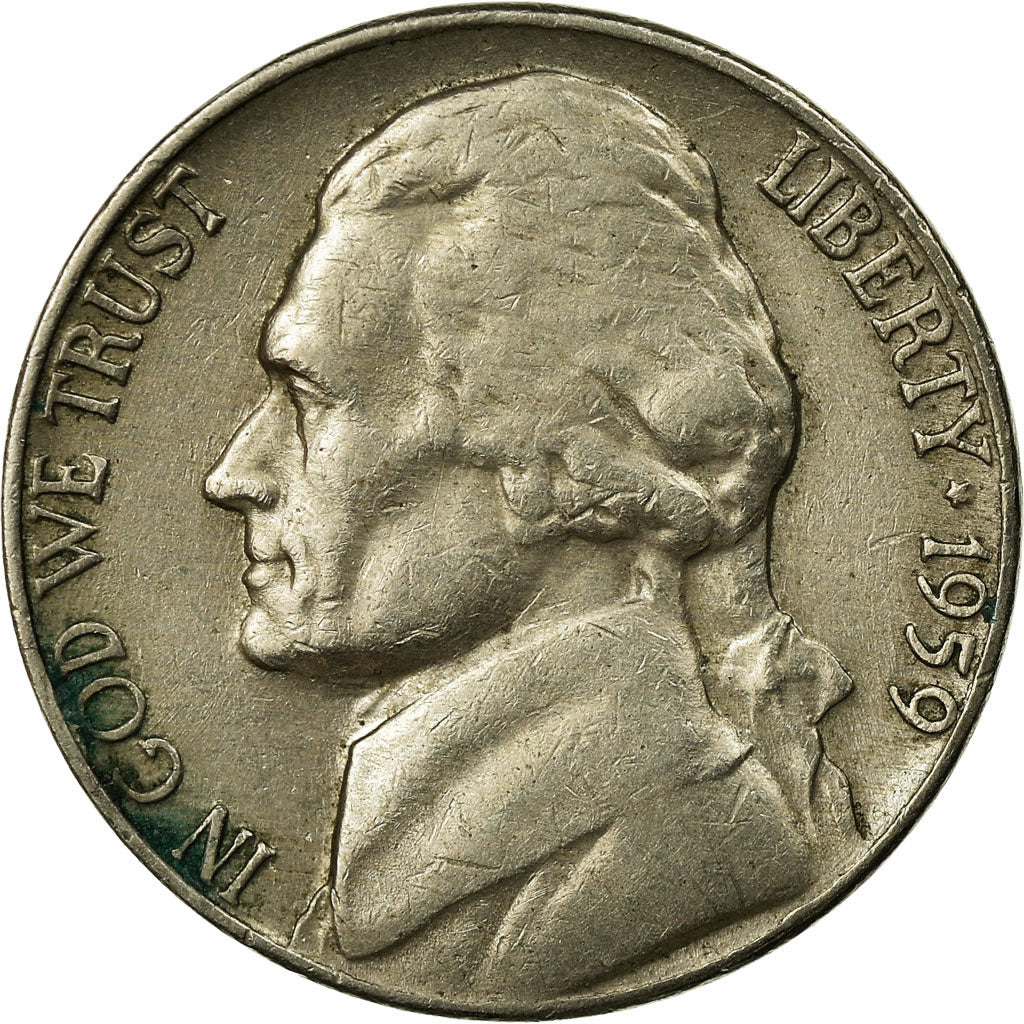 Munten, Verenigde Staten, Jefferson Nickel, 5 Cents, 1959, U.S. Mint