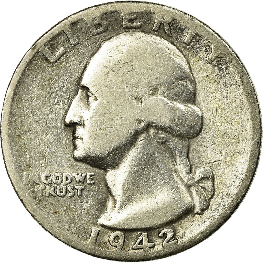 Coin, United States, Washington Quarter, Quarter, 1942, U.S. Mint, Philadelphia
