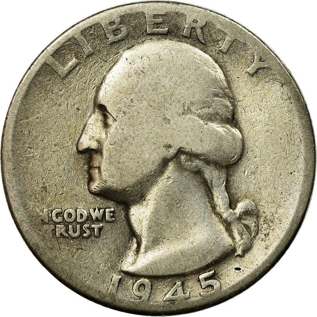 Monnaie, États-Unis, Washington Quarter, Quarter, 1945, U.S. Mint, Denver, TB