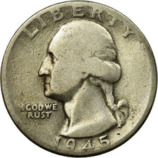 Monnaie, États-Unis, Washington Quarter, Quarter, 1945, U.S. Mint, Denver, TB