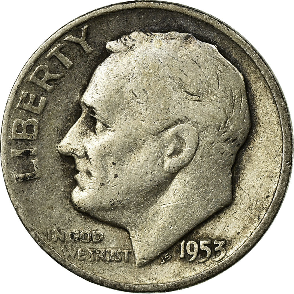 Coin, United States, Roosevelt Dime, Dime, 1953, U.S. Mint, Denver, VF(30-35)
