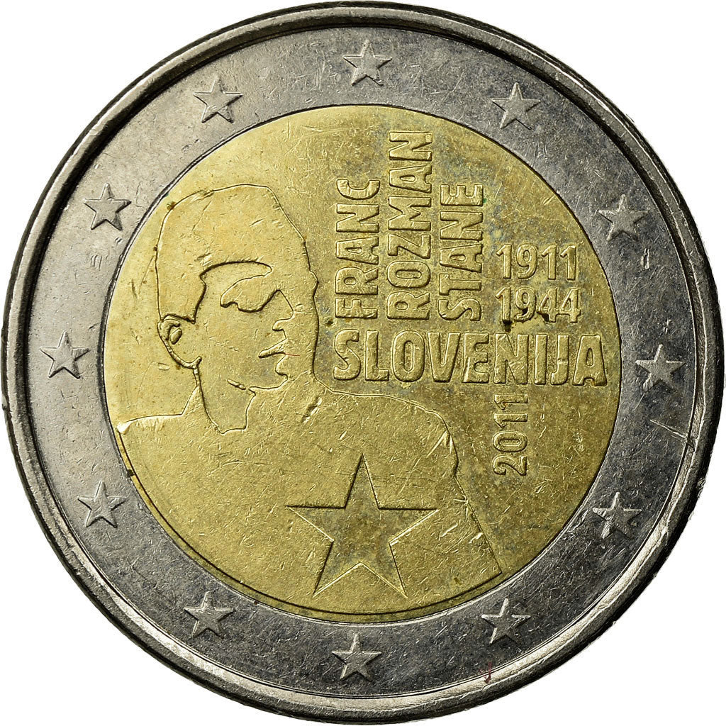 Moneda, Eslovenia, Franc Razman, 100th Anniversary of Birth, 2 Euro, 2011, EBC
