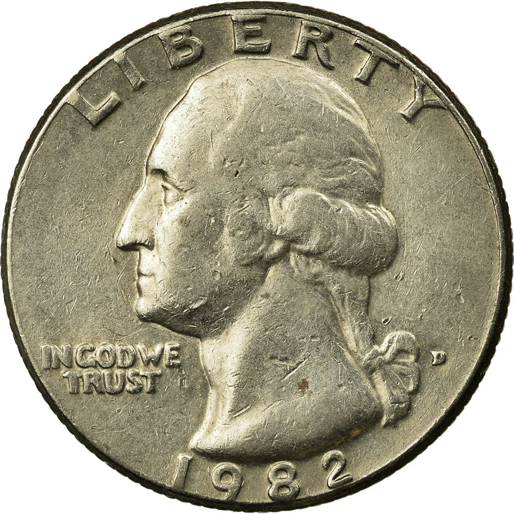 Coin, United States, Washington Quarter, Quarter, 1982, U.S. Mint, Denver