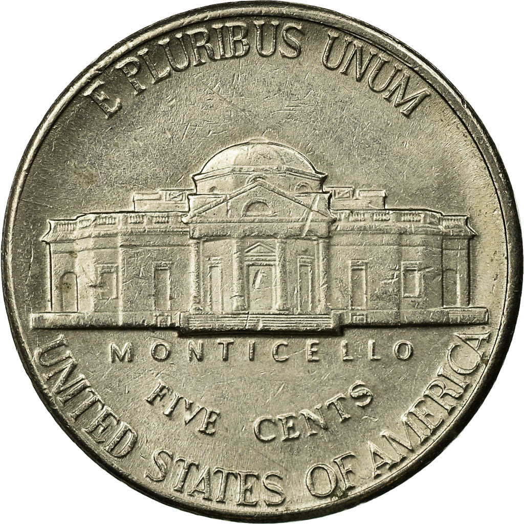 Coin, United States, Jefferson Nickel, 5 Cents, 1993, U.S. Mint, Philadelphia