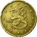 Finland, 20 Euro Cent, 2002, EF(40-45), Brass, KM:102