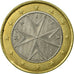 Malta, Euro, 2008, EF(40-45), Bi-Metallic, KM:131