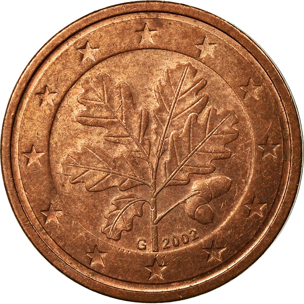 GERMANY - FEDERAL REPUBLIC, 2 Euro Cent, 2002, EF(40-45), Copper Plated Steel