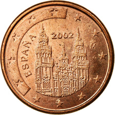 Spain, Euro Cent, 2002, EF(40-45), Copper Plated Steel, KM:1040