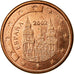 Spain, Euro Cent, 2002, EF(40-45), Copper Plated Steel, KM:1040