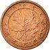 GERMANY - FEDERAL REPUBLIC, Euro Cent, 2002, EF(40-45), Copper Plated Steel