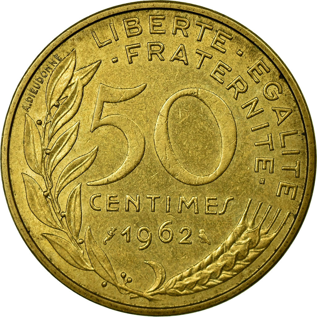 France, Marianne, 50 Centimes, 1962, TTB, Aluminum-Bronze, KM:939.1, Gadoury:427