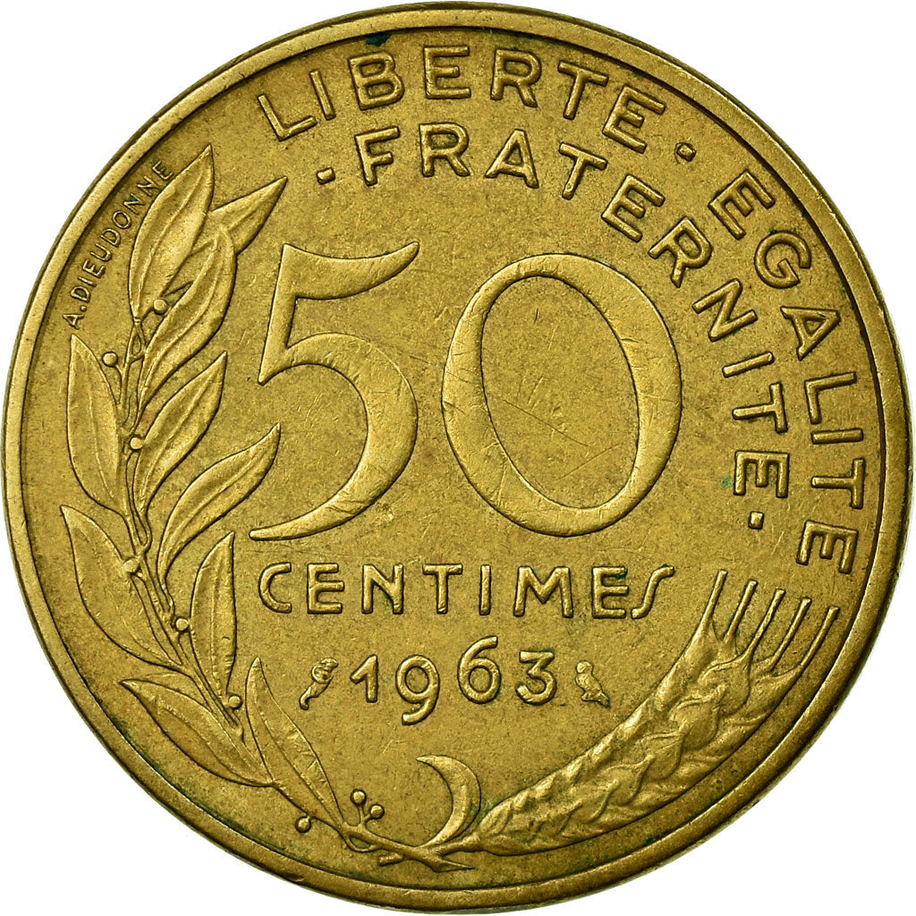Coin, France, Marianne, 50 Centimes, 1963, Paris, EF(40-45), Aluminum-Bronze