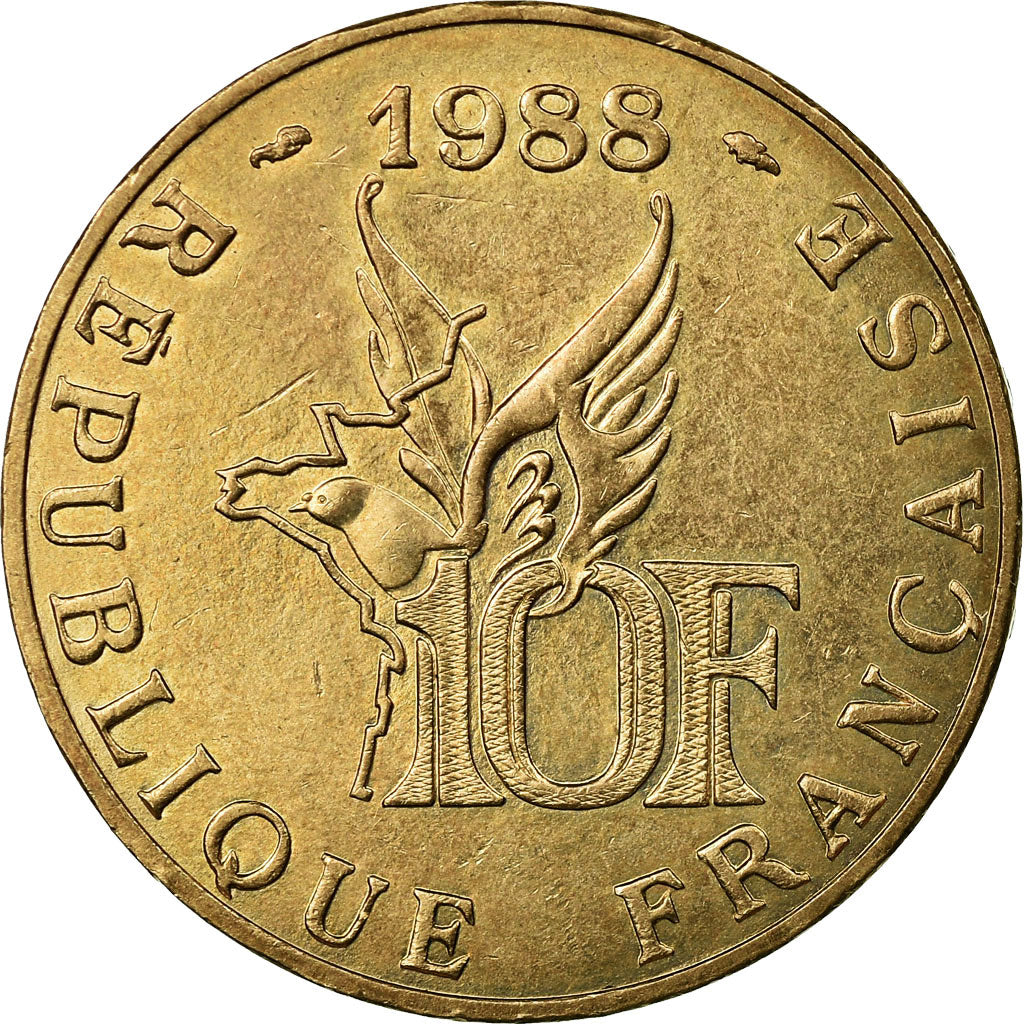 Coin, France, Roland Garros, 10 Francs, 1988, Paris, AU(55-58), Aluminum-Bronze