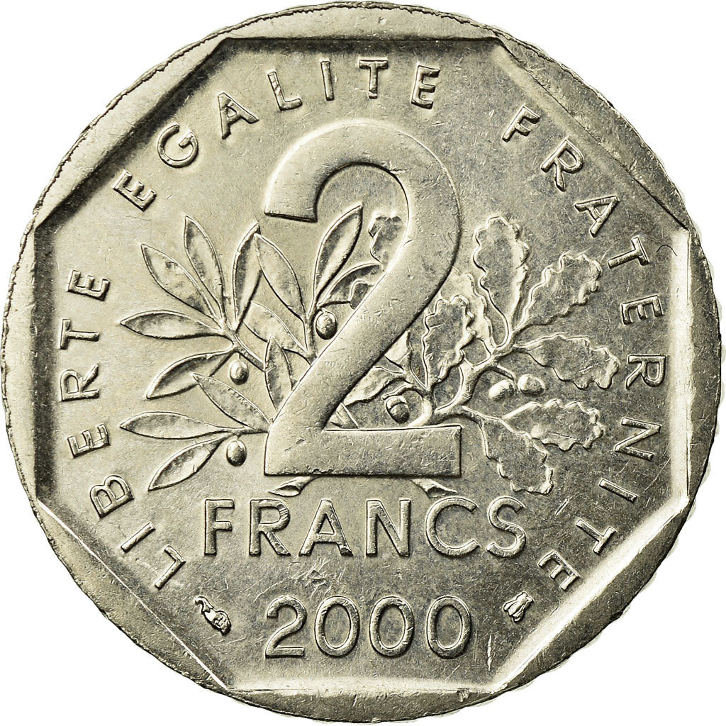 Coin, France, Semeuse, 2 Francs, 2000, Paris, EF(40-45), Nickel, KM:942.1