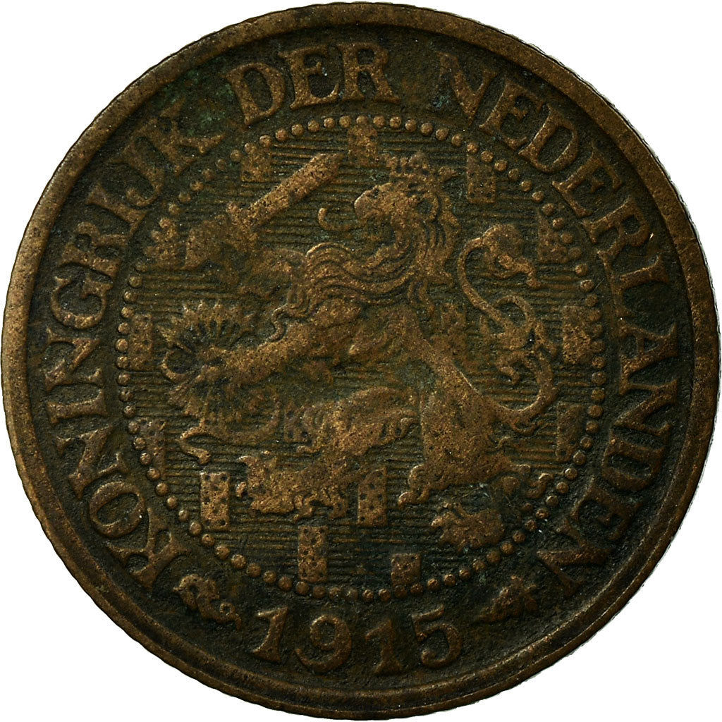 Moneda, Países Bajos, Wilhelmina I, Cent, 1915, BC+, Bronce, KM:152