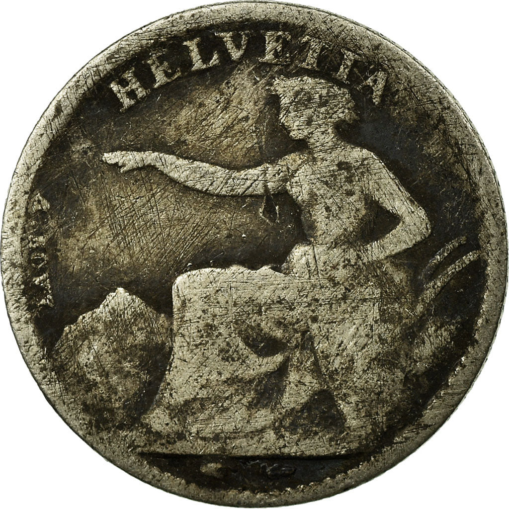 Coin, Switzerland, 1/2 Franc, 1851, VF(20-25), Silver, KM:8