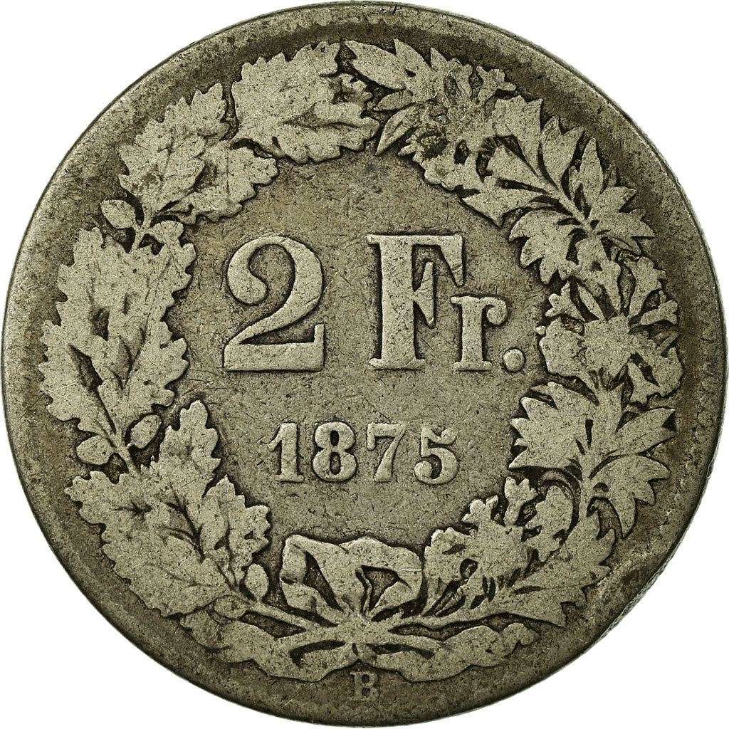 Monnaie, Suisse, 2 Francs, 1875, Bern, TB, Argent, KM:21