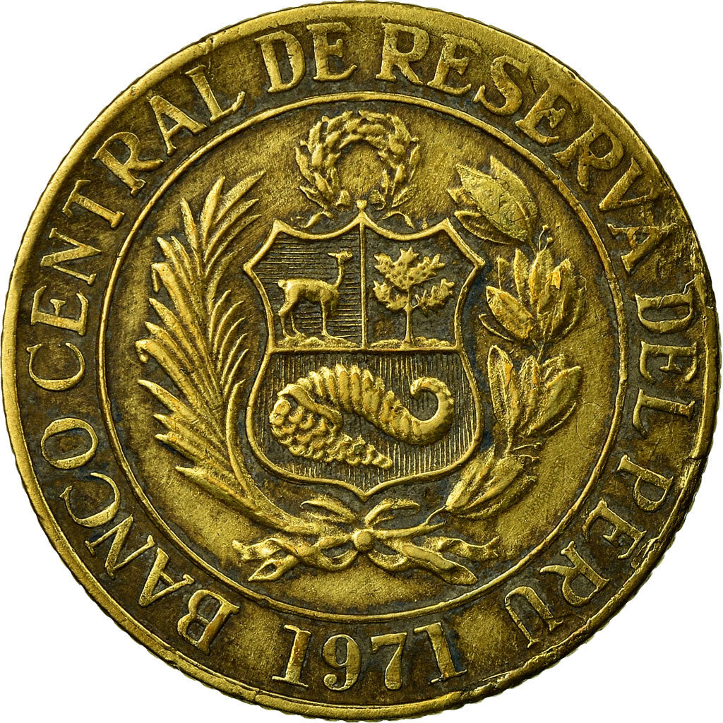 Coin, Peru, 1/2 Sol, 1971, EF(40-45), Brass, KM:247